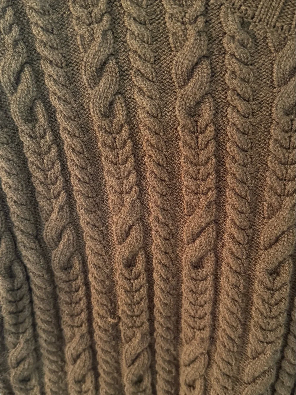 Zara Cable-Knit Sleeveless Turtleneck in Chestnut Brown - Picture 6 of 8